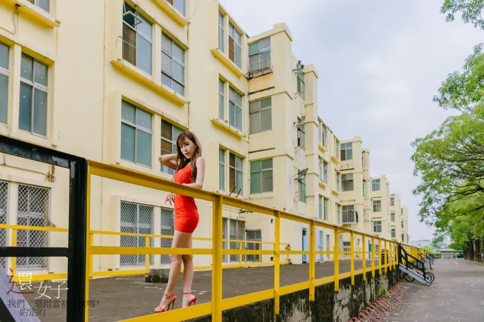 [Mzsock] NO.047 Abby red dress short skirt high heels beautiful legs outdoor shot street photography#[106P]-15