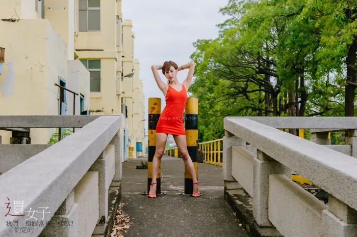 [Mzsock] NO.047 Abby red dress short skirt high heels beautiful legs outdoor shot street photography#[106P]-25