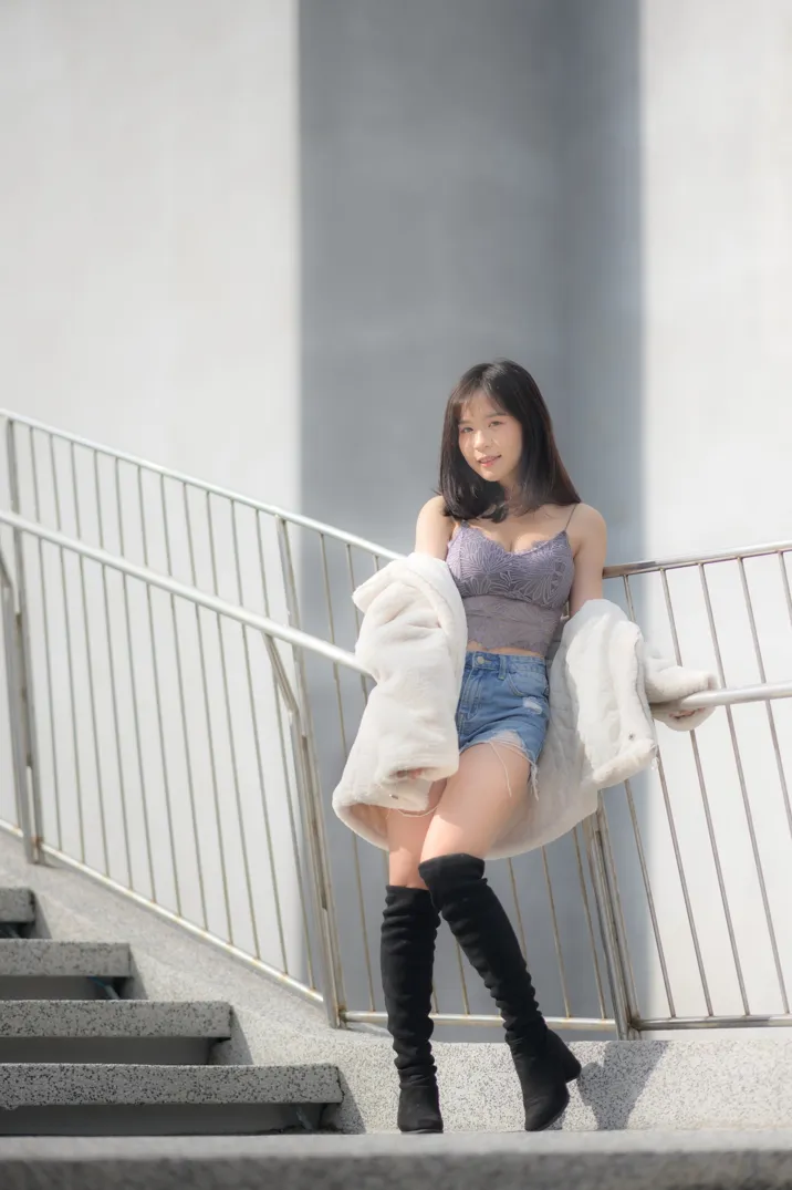 [Mzsock] NO.215 YoYo denim shorts and boots street photography#[105P]-56