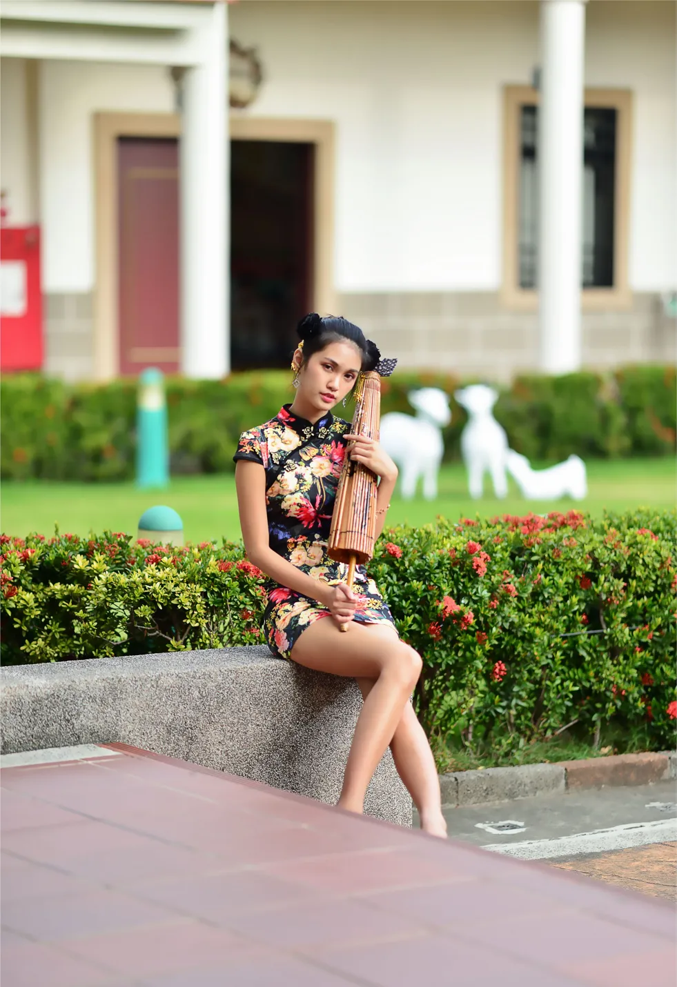 [Mzsock] NO.191 Chen Mengxin short cheongsam high heels beautiful legs street photography#[100P]-29